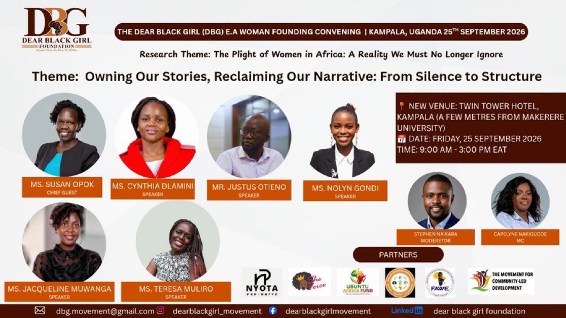kamaroma22's tweet photo. You can only reclaim your narrative if you break the silence and own your story.
The Dear Black Girl East African Woman Founding are convening to own the story and reclaim the narrative at Twin Tower Hotel,#FromSilenceToStructure.
9-3PM
#DearBlackGirl #EastAfricanWomen https://t.co/7Fd8zy7JI7