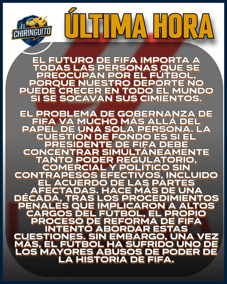 elchiringuitotv's tweet photo. 🚨 ÚLTIMA HORA | COMUNICADO de las cuatro GRANDES LIGAS CONTRA la FIFA.

👉 "Los cimientos históricos del fútbol se han visto amenazados".

👉 "Solicitamos conjuntamente una nueva estructura de gobernanza". https://t.co/AuEqOig2nk