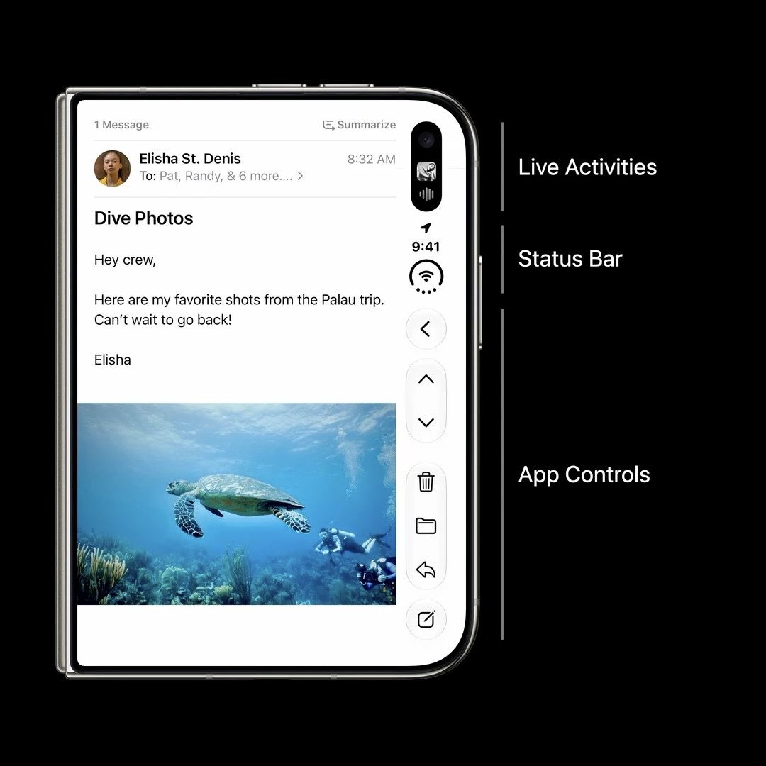 perpetuous's tweet photo. @drbarnard Duo breaks a lot of good old UX patterns. For example, placing all navigation, buttons, and status information on one side creates a huge cognitive load. https://t.co/f0ABrhZRmn