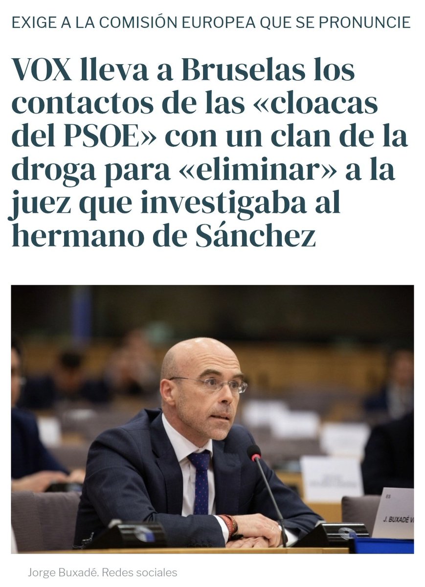 ElenaRamallo3's tweet photo. ILEGALIZACIÓN DEL PSOE

Como dije ayer: estamos hablando de hechos de extrema gravedad que afectan a miembros del partido que gobierna España: presuntas maniobras con narcotraficantes para atentar contra jueces que investigan causas que les afectan.

¿Y nadie plantea siquiera el debate sobre la ilegalización del @PSOE?

Como española, agradezco a @vox_es @Jorgebuxade que lo denuncie en España y lo lleve a Europa.