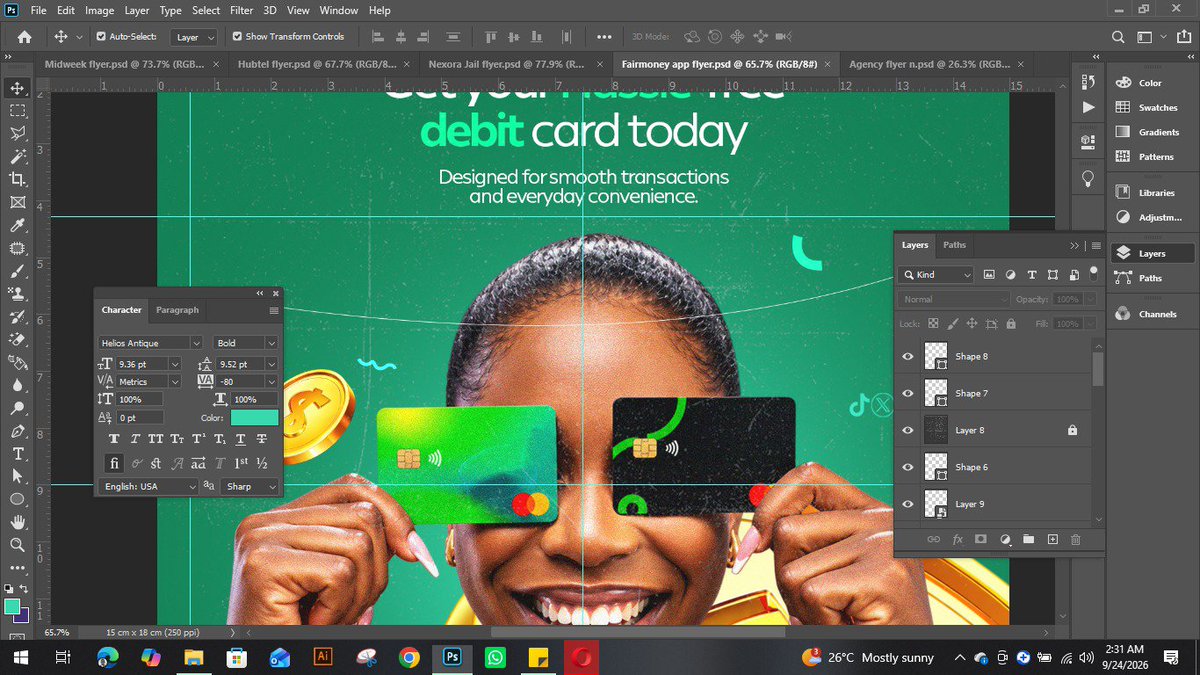 graphics49425's tweet photo. "Rate my visual design from 1-10"🔥

Fair money flyer
I deliver design solutions that speak Brands that sell ✍️✅ 

#chatmeup
#visualdesigner
#letscreate📈✅ https://t.co/Fkqsmo8vBa