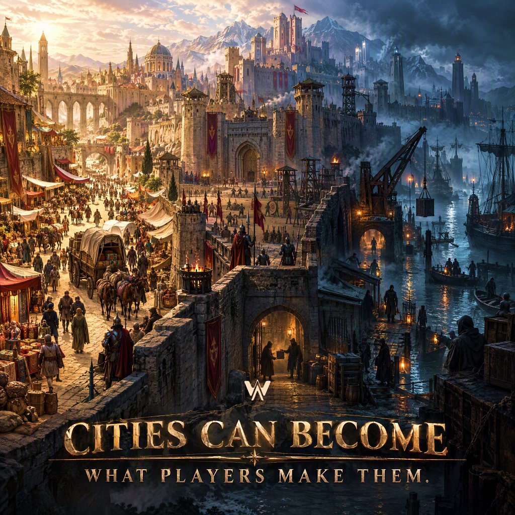 AIWORLDSGAMES's tweet photo. 🌇 What if every city developed its own identity?

→ One becomes a trading hub
→ Another grows into a military stronghold
→ A third becomes known for smuggling

Cities could evolve around the resources, players, and systems that shape them.

👉 https://t.co/2eHVhLCfQa https://t.co/YAozE6u5SA