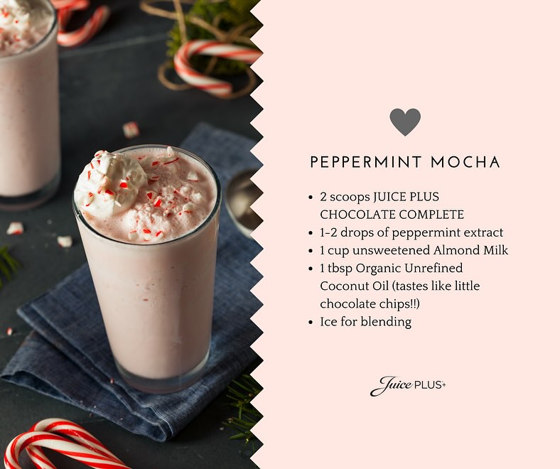ClaudioGuipt5f's tweet photo. The holidays aren’t complete without eggnog and peppermint mochas! Enjoy these delicious, nutritious recipes with less sugar and fewer calories. No Juice Plus+ Complete? Use any protein powder you prefer. https://t.co/RQYszdkJon