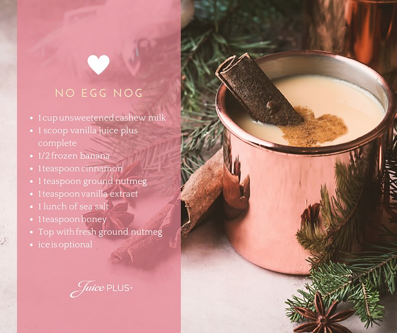 ClaudioGuipt5f's tweet photo. The holidays aren’t complete without eggnog and peppermint mochas! Enjoy these delicious, nutritious recipes with less sugar and fewer calories. No Juice Plus+ Complete? Use any protein powder you prefer. https://t.co/RQYszdkJon