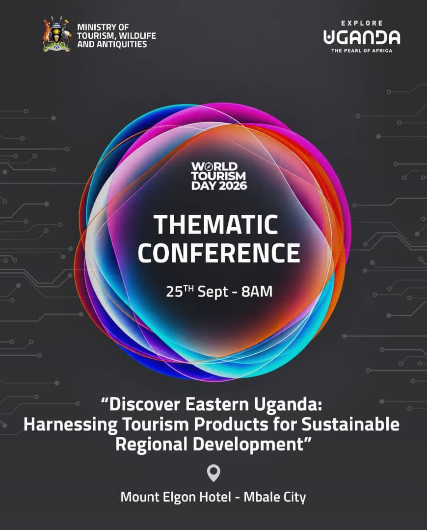wherePreshgoes's tweet photo. Happening now at Mt. Elgon Hotel, Mbale City.

Tourism stakeholders are gathering for the World Tourism Day Thematic Conference under the theme:

“Discover Eastern Uganda: Harnessing Tourism Products for Sustainable Regional Development.”

#WTD2026 #ExploreUganda https://t.co/W6Sj9CaU13