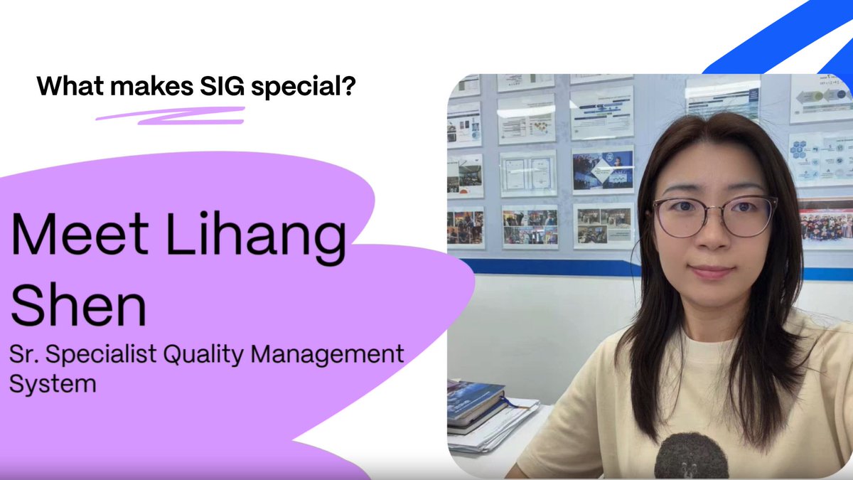 SIGCombibloc's tweet photo. What makes SIG special? For Lihang Shen, Sr. Specialist Quality Management System, it’s a real sense of belonging. 
👉 Watch Lihang’s story: https://t.co/5MgZeZakIU 
#SIG #SIGforbetter #SIGspecial https://t.co/ZiYfdTH8Eu