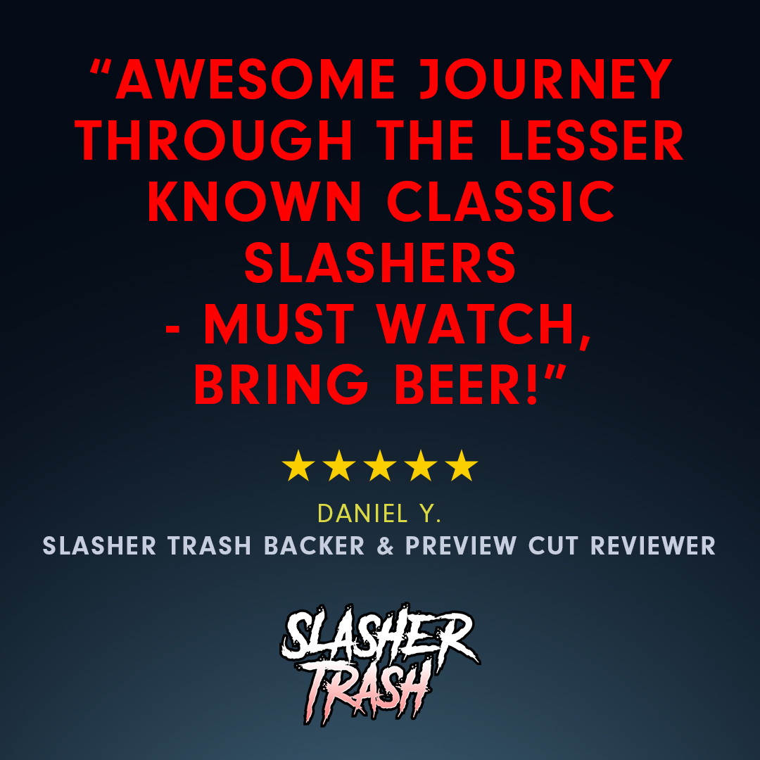 80sHorrorDoc's tweet photo. Who is getting the drinks in for when the final cut of SLASHER TRASH drops? Our new documentary - COMING SOON!

If you'd like to see what all the hype is about, make sure to keep an eye out for when the final Slasher Trash final pre-sale begins on October 8th!

#Slashers #SlasherDeepCuts #ObscureSlashers #Horror