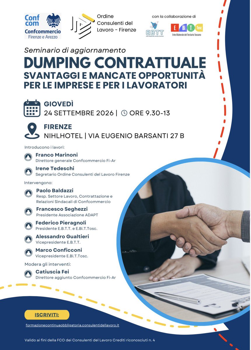 baldazzi75's tweet photo. Con #FrancescoSeghezzi abbiamo presentato il ns commentario al #CCNLTDS ai professionisti accreditati all’evento organizzato da #ConfcommercioFirenzeArezzo, in tema di dumping contrattuale. https://t.co/XP4i5IJWl7