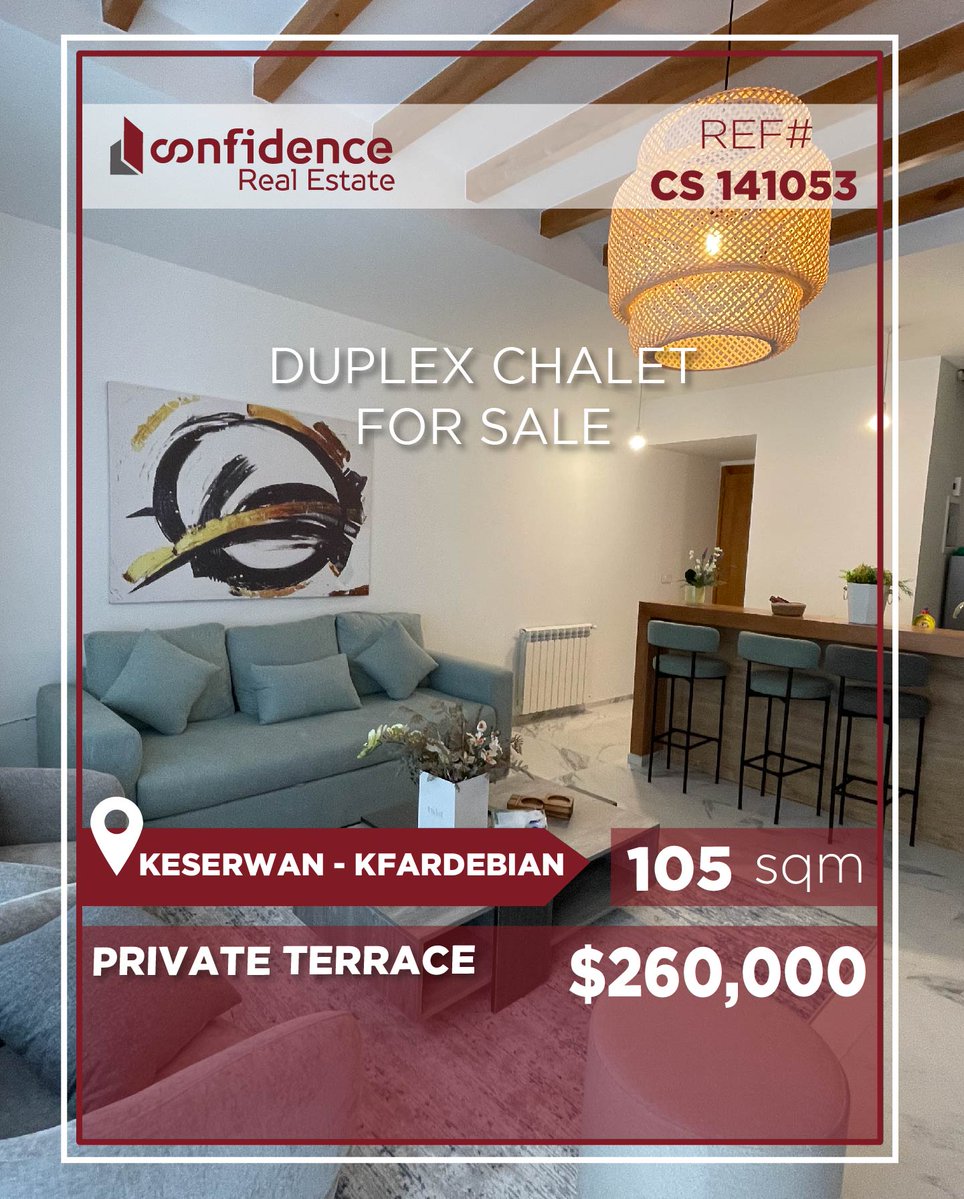 confidence_cre's tweet photo. Price: 260,000$ + 2.5% commission
duplex in the sought-after San Antonio, Kfardebian,
FOR FURTHER INFO DO NOT HESITATE TO CONTACT US 71 000 850
REF#CS141053
#Kfardebian #KfardebianRealEstate #KfardebianProperty #SanAntonioKfardebian #SanAntonio #Mzaar
#CONFICS
S https://t.co/emu4ubLRuA