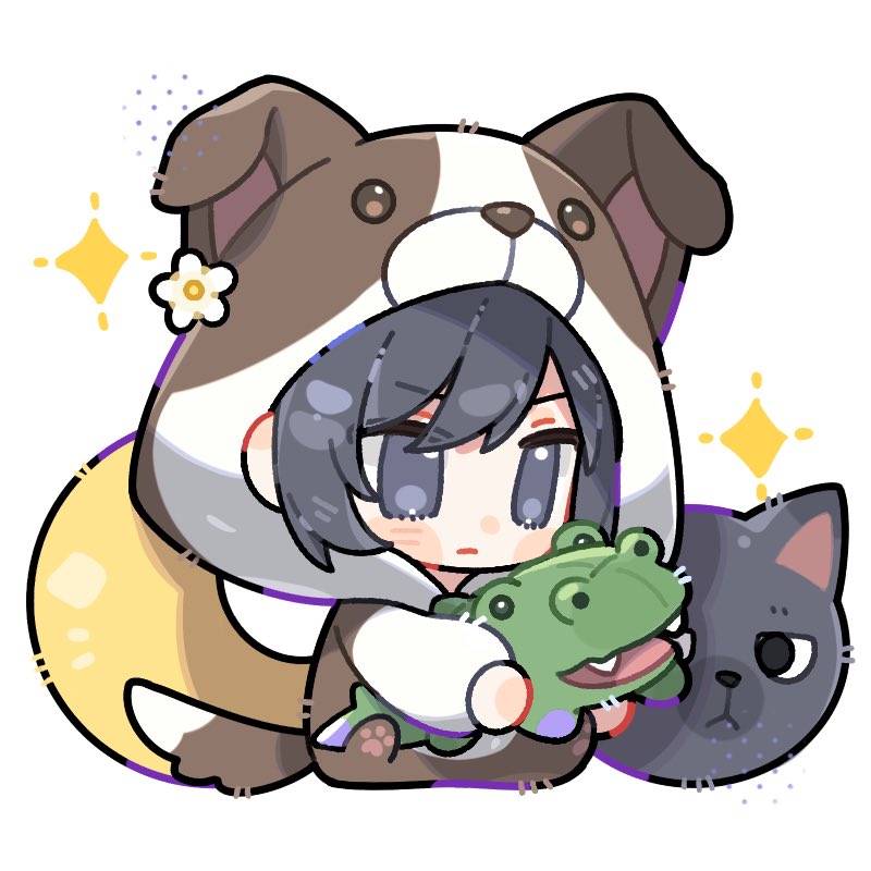 QiuQ0825's tweet photo. 穿狗狗睡衣的宫城🤗
🐈‍⬛生日🐈‍⬛最大
我们🐈‍⬛就是要穿🐕的睡衣（其实互穿😚）

#宮城志緒理生誕祭2026 
#週クラ https://t.co/9svQM32gG3