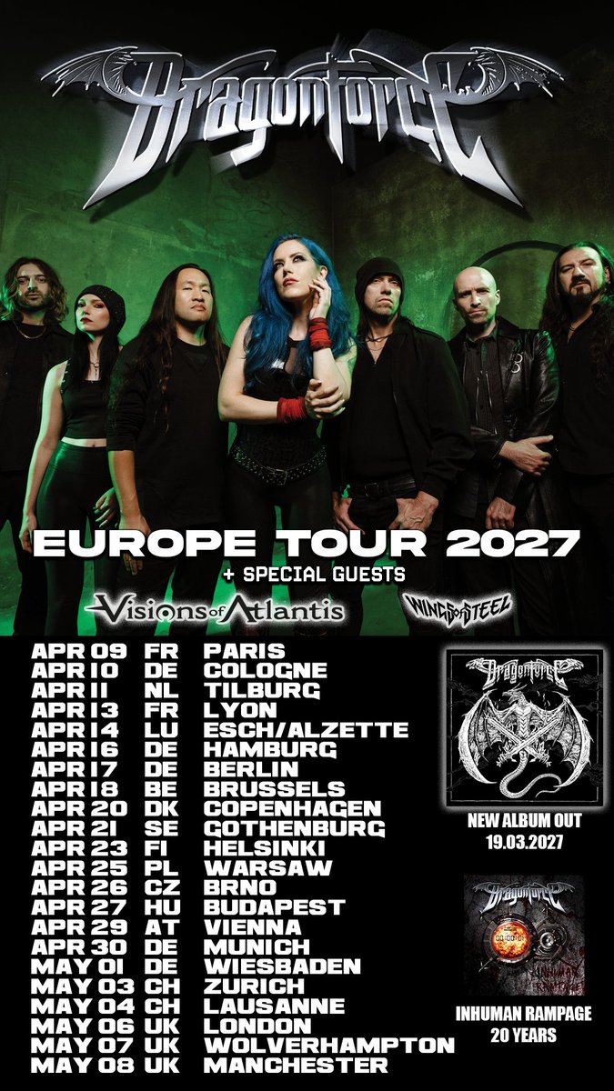 HermanLi's tweet photo. DragonForce 2027 Europe Tour Dates! Can't wait!!! https://t.co/sIojmzETqz