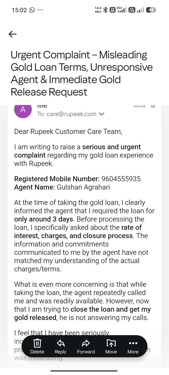 Ankushvig007's tweet photo. #Rupeek #RupeekCare #CustomerComplaint #GoldLoan #CustomerService #ConsumerRights #GoldLoanComplaint https://t.co/GNhwGDiqIm