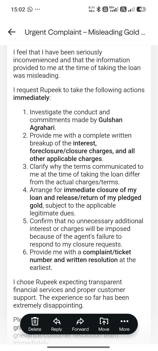 Ankushvig007's tweet photo. #Rupeek #RupeekCare #CustomerComplaint #GoldLoan #CustomerService #ConsumerRights #GoldLoanComplaint https://t.co/GNhwGDiqIm