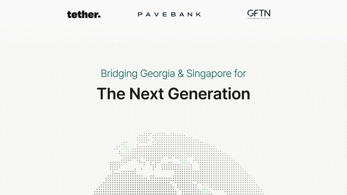 pave_bank's tweet photo. 🇸🇬 🇬🇪 @tether, @pave_bank and @gftn_official launch the Georgia-Singapore Fintech Scholars Programme.

Top students from Tbilisi State University spend a semester at Singapore Management University, fully funded.

The first higher education exchange between Georgia and Singapore. https://t.co/gGoESBmITk