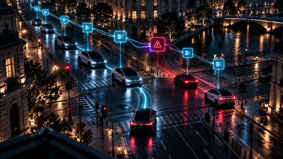 Verimand's tweet photo. Imagine a future fleet of driverless Teslas. An AI agent with valid access receives a false instruction. It reroutes one car. Other agents repeat it across the fleet. The commands are authorized; the intent is compromised.

Who checks authority at execution time?

Elon Musk, what is your answer? @elonmusk @Tesla