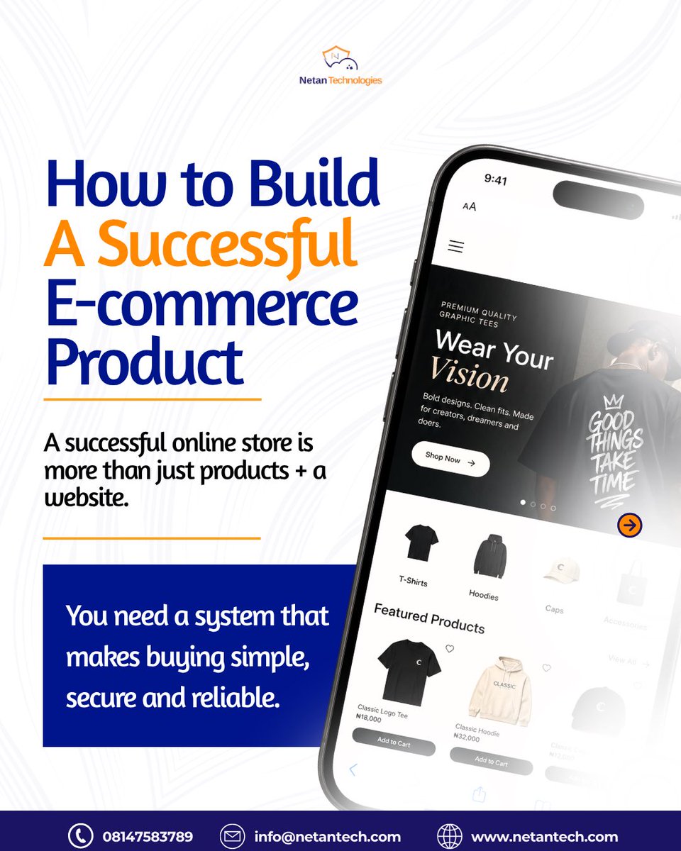 NetanTech's tweet photo. An e-commerce website can look great and still make buying difficult.
If customers struggle to find products, complete payments, track orders or get the information they need, the problem may be bigger than the website itself.
#folakemi #netantech #خليجي٢٧ #PapeÀParis https://t.co/HGNdsyke4O