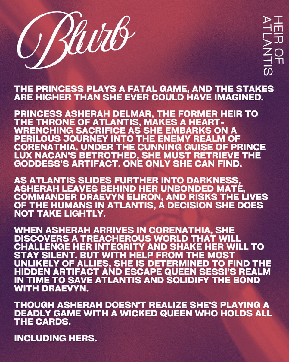 AliaButtelpmxb's tweet photo. The Forever Queen, book 2 in The Heir of Atlantis series, hooked me with political intrigue, brutal stakes, prophecies, and elemental magic. I adored Asherah and Draevyn, and that cliffhanger has me desperate for book 3! https://t.co/ibGPVLJQ85