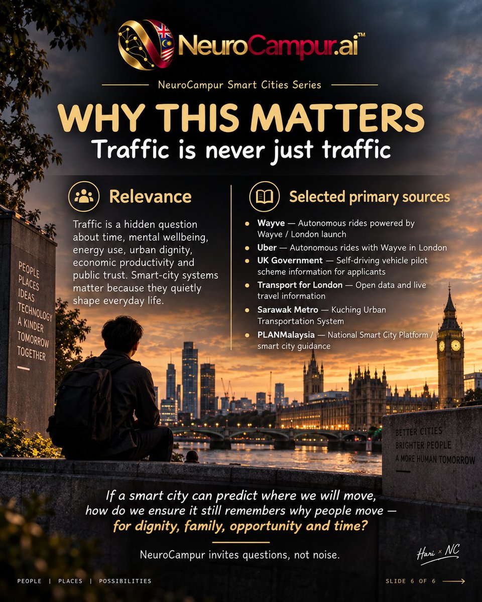 NeuroCampur's tweet photo. So what can Malaysia take from this?

Not a copy of another city’s model, but lessons in how AI, public transport, data and trust can work together.

Because traffic is never just about traffic. It is also about time, opportunity and how people experience their city. https://t.co/4yTs66lSMS