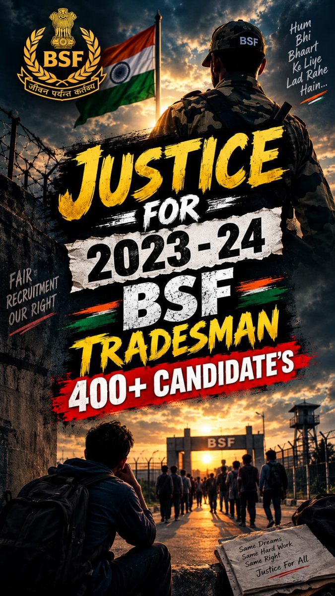 prashantfouji20's tweet photo. #JusticeForBSFTradesmen2023_24
#JusticeForBSFTradesmen400
Justice For BSF Soldiers https://t.co/yZLEUhUJLO