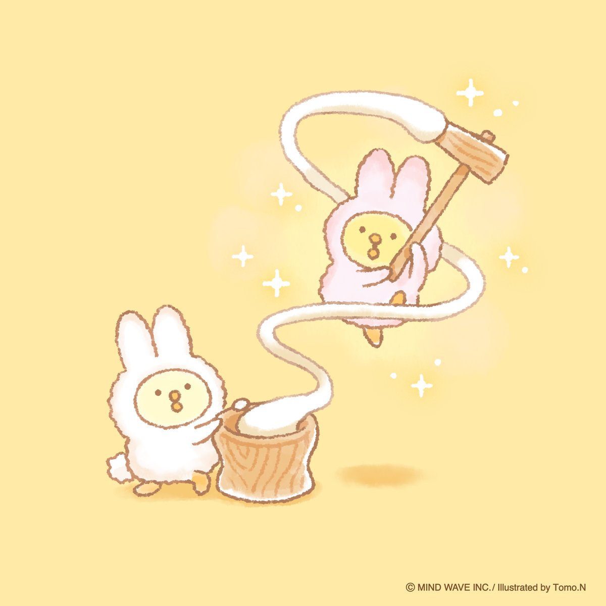 piyokomame_mw's tweet photo. ムーンもちつきパワー！✨🐰🌕🐰✨

#ぴよこ豆 #マインドウェイブ #ひよこ https://t.co/9rVNgziDaL