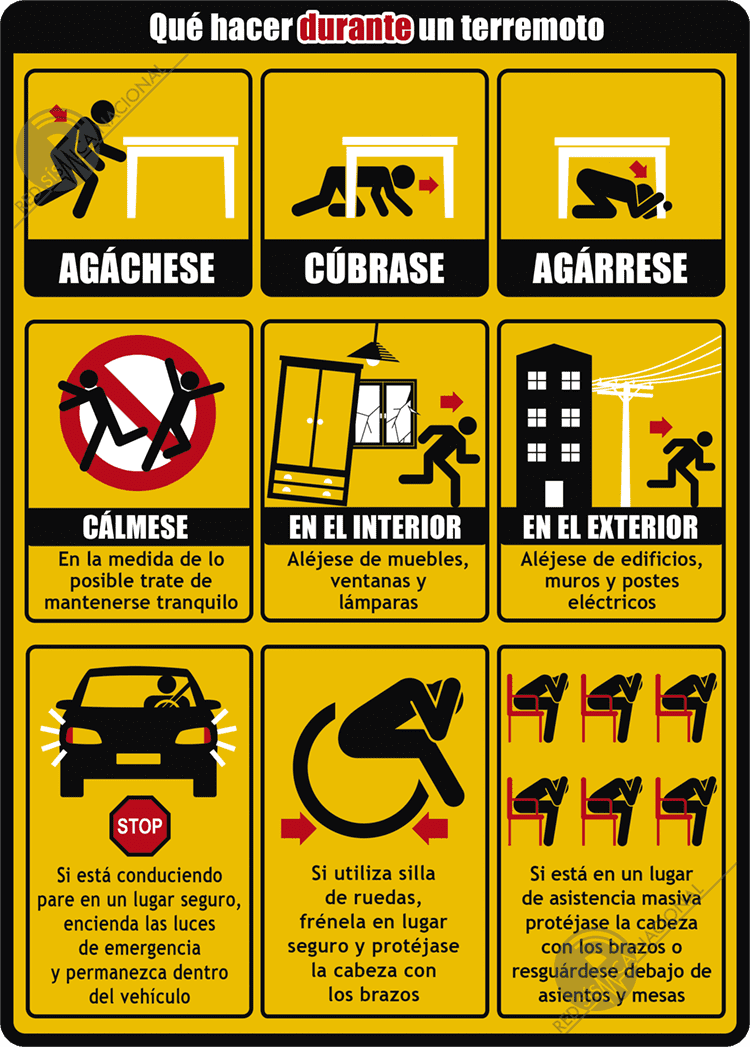 112rmurcia's tweet photo. ¿Sabrías qué hacer si ocurre un terremoto? Te lo resumimos en tres palabras:
Agáchate
Cúbrete
Agárrate

#Consejos112 #terremotoMurcia https://t.co/h0BVyMS5KL