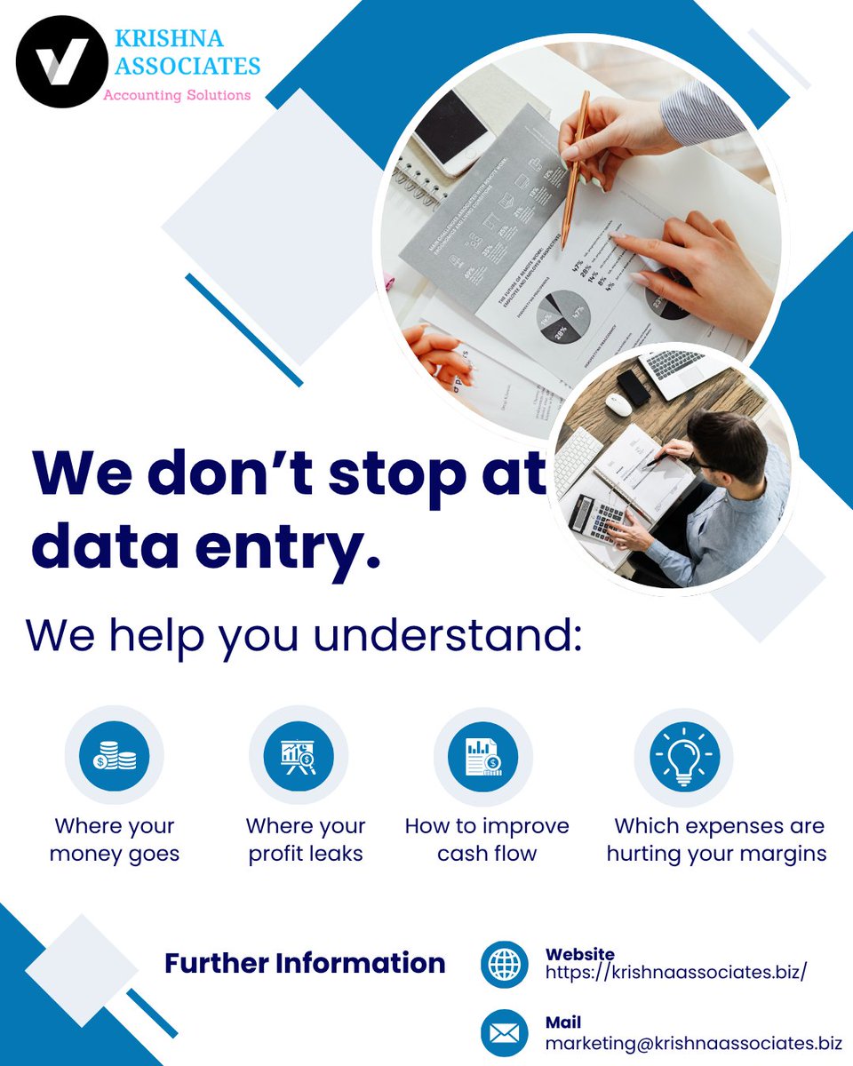 krishnaassoci's tweet photo. More than data entry — we turn your numbers into insights that drive smarter business decisions. 💼💙

Contact Us:
📩 marketing@krishnaassociates.biz
🌐 https://t.co/3BNFQm2vzQ

#Accounting #BusinessFinance #CashFlow #KrishnaAssociates https://t.co/P3Wj5ytyIt