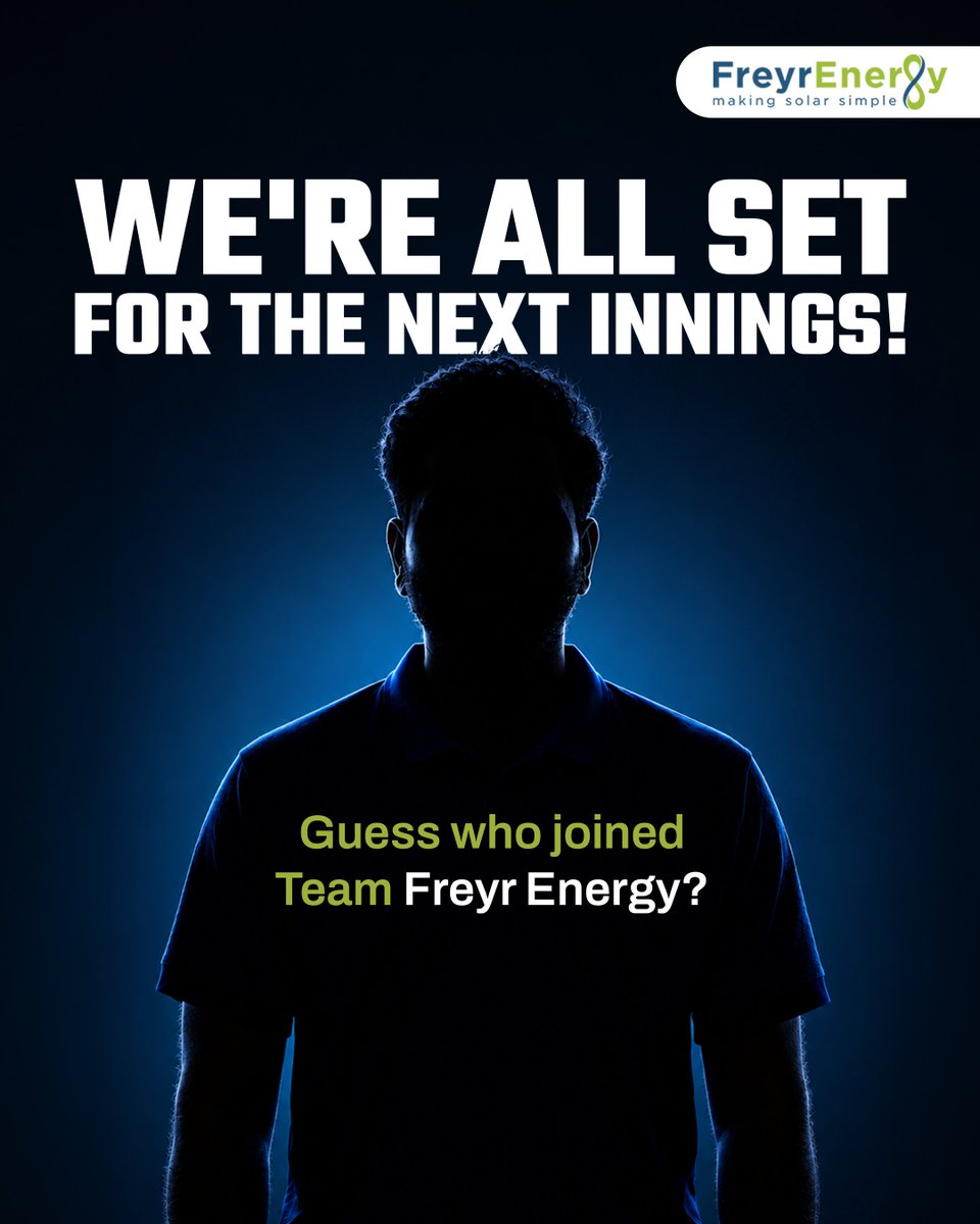 FreyrEnergy's tweet photo. Freyr Energy welcomes a new team member to our journey of making solar simple to power millions of Indian homes. 

𝐀𝐧𝐲 𝐠𝐮𝐞𝐬𝐬𝐞𝐬 𝐰𝐡𝐨 𝐢𝐭 𝐢𝐬?
The reveal is coming soon.

𝐑𝐞𝐚𝐝 𝐭𝐡𝐞 𝐥𝐚𝐭𝐞𝐬𝐭 𝐜𝐨𝐯𝐞𝐫𝐚𝐠𝐞 𝐨𝐧 𝐀𝐝𝐠𝐮𝐥𝐥𝐲: https://t.co/R088W4ysEX https://t.co/sH5jajLUvN
