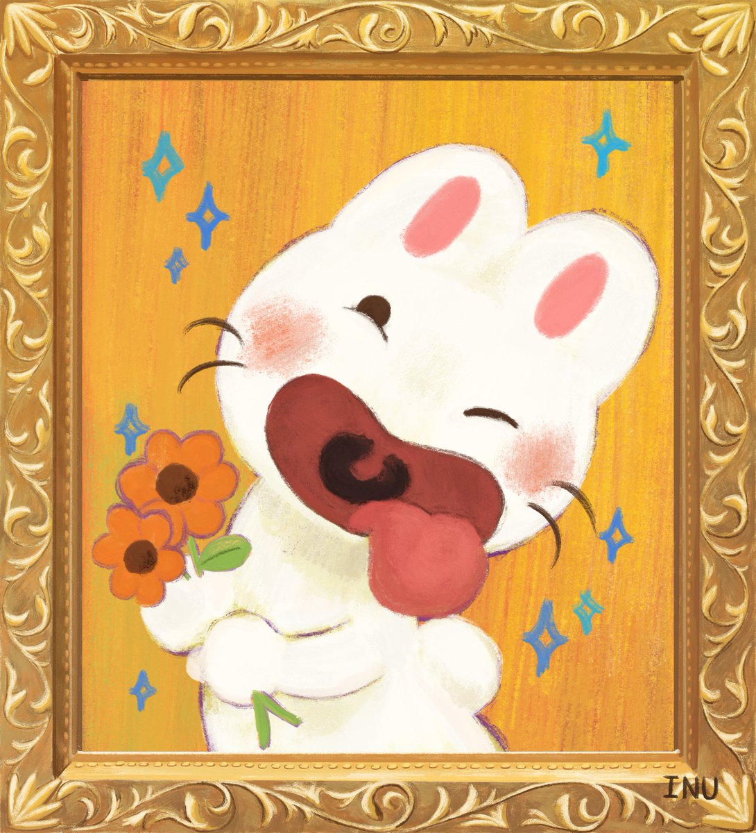Inu_denwa's tweet photo. ｢ぼくのめっちゃ高貴な肖像画！｣ https://t.co/qTANlF4C3E
