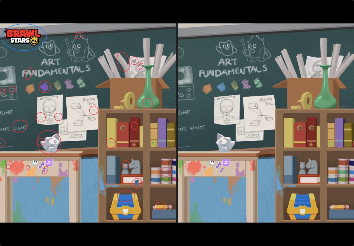 Matteo31613201's tweet photo. @BrawlStars #BrawlStars #Duolingo 26 differences, 27 if we consider the brawl logo. also the one under "white" i don't know if it's a difference because is due to the fact that the images are a little bit traslated. if we count this one there are even more differences due to the traslation https://t.co/pPESJvKEIy