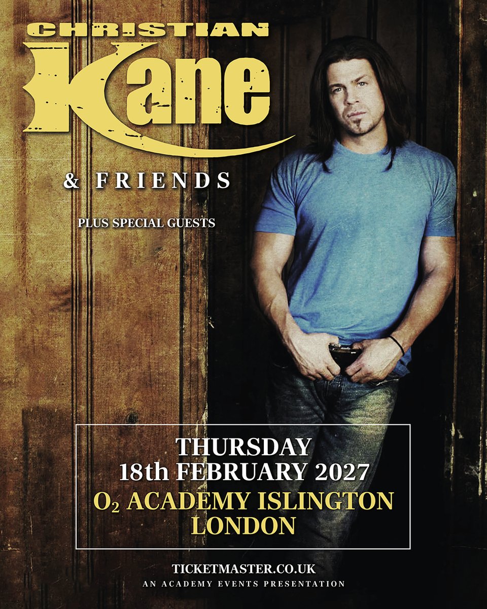 O2AcademyIsl's tweet photo. .@ChristianKane01 returns to #O2AcademyIslington on Thu 18 Feb, bringing gritty country, blues-infused rhythms and honest storytelling to the stage. 🤠

Tickets on sale now 🔗https://t.co/ZoTBwPZDPM
#ChristianKane https://t.co/CnMHdlnqdl