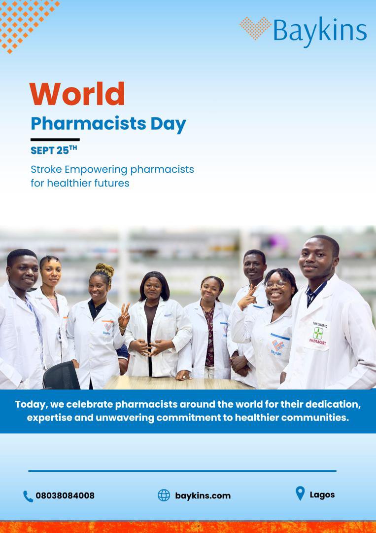 baykinsgroup's tweet photo. Today, we celebrate the pharmacists who make a difference every day through their expertise, dedication, and commitment to healthier communities. Happy World Pharmacists Day to  pharmacists around the world!At Baykins, we love you healthy. 💙
#fyp #baykinsgroup #weloveyouhealthy https://t.co/d5jGpMRZgS