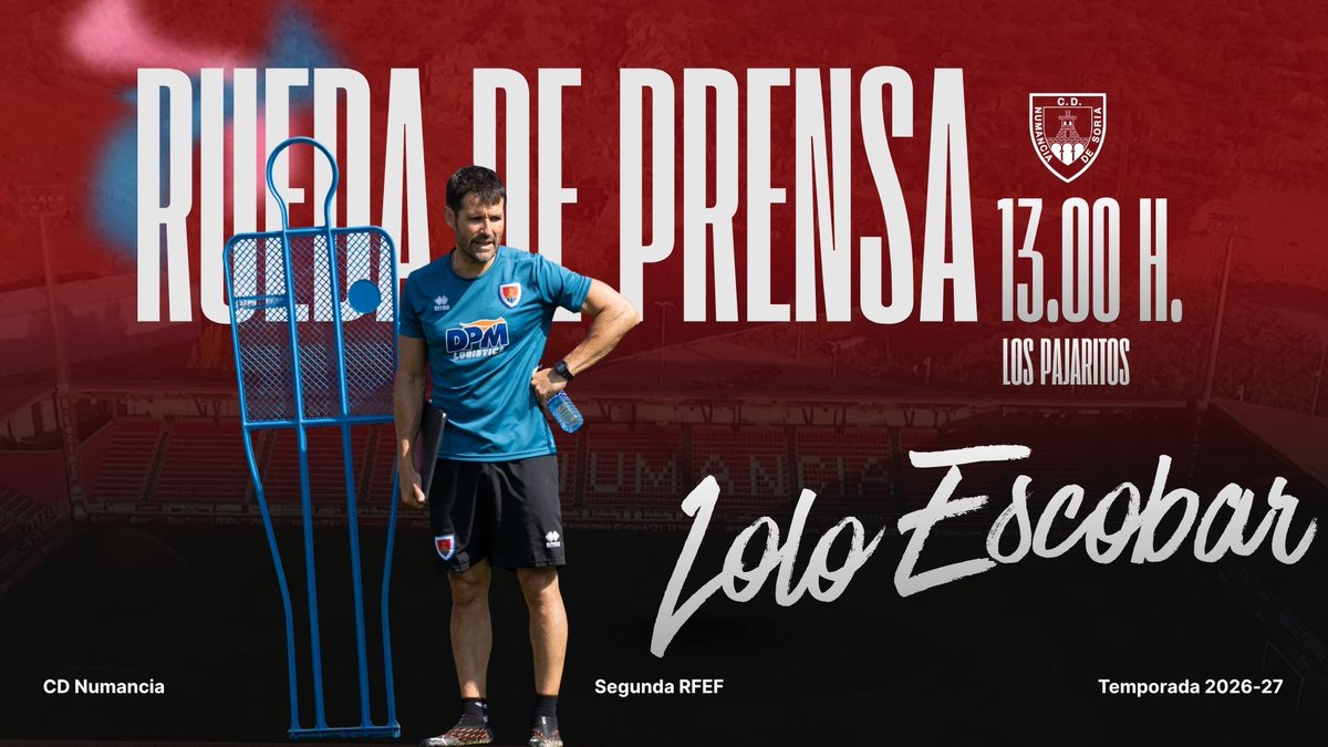 cdnumancia's tweet photo. RdP I Lolo Escobar comparece ante los medios de comunicación en la sala de prensa de #LosPajaritos

⌚️ 13.00 horas

📺 https://t.co/NVsoUzWM3V

#NumanciaGuadalajara I #SegundaRFEF https://t.co/2ktJubJ4jQ