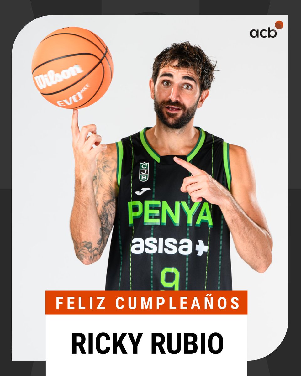 ACBCOM's tweet photo. 🎂🥳 ¡FELIZ CUMPLEAÑOS, @rickyrubio9!

#LigaEndesa https://t.co/tSCGp57PAO