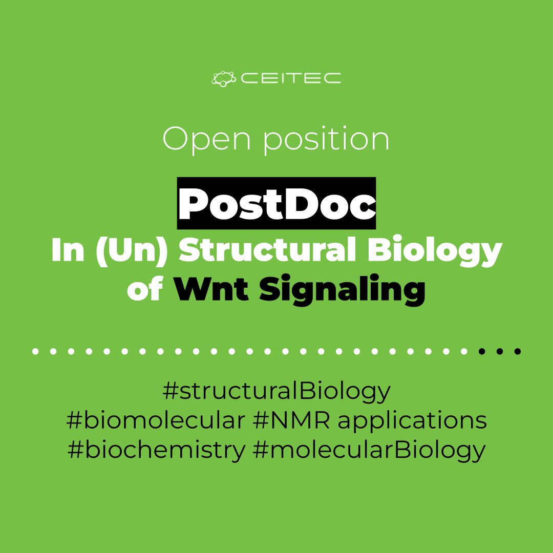 researchjobs_cz's tweet photo. Open position at @CEITEC_Brno: #PostDoc in (Un) Structural Biology of #WntSignaling
Read more: https://t.co/p8KKx3DTvt
#structuralBiology #biomolecular #NMR applications #biochemistry #molecularBiology #postdoctoral #jobs #hiring #postdocjobs #Brno https://t.co/DCCtf8KYvV