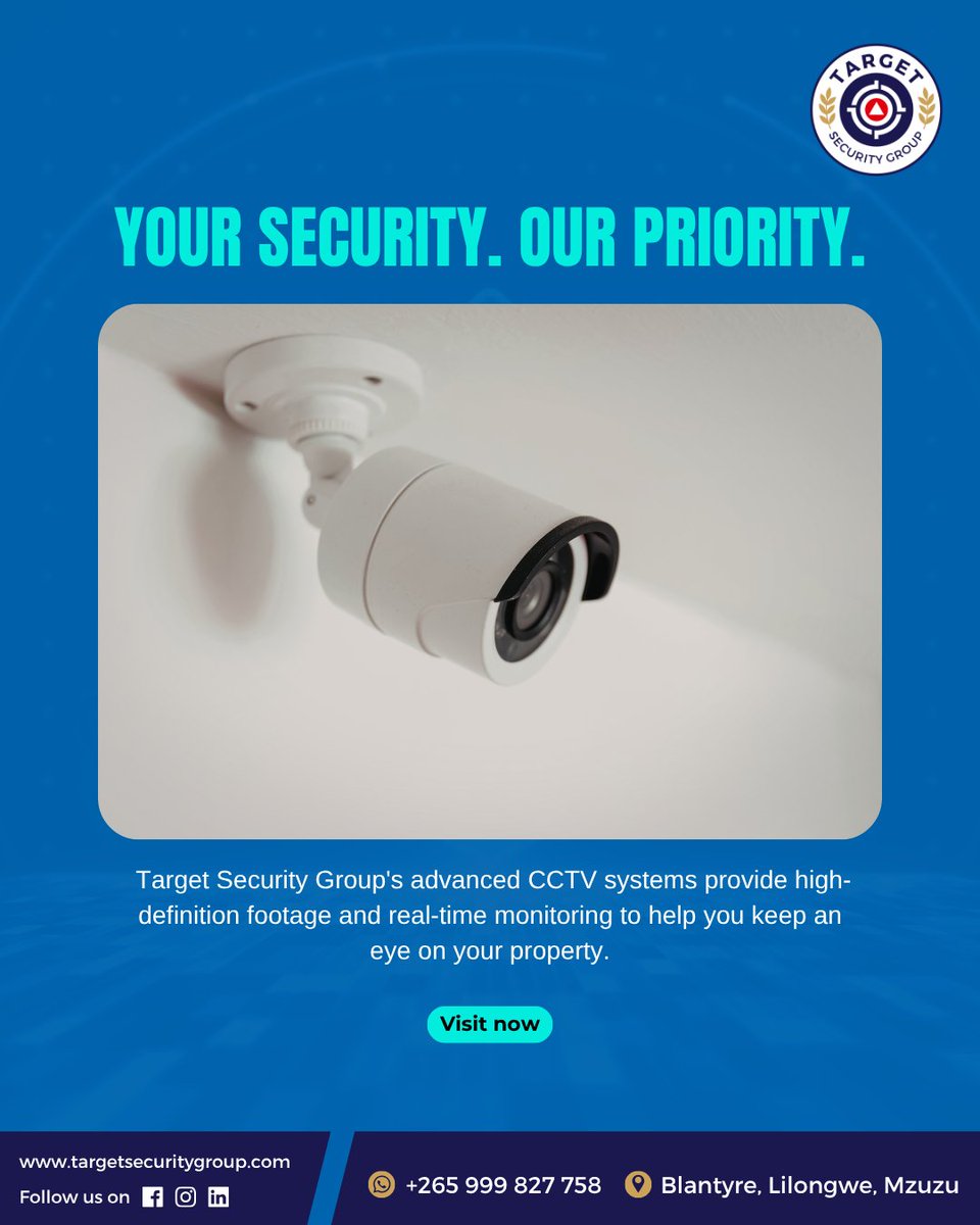 tsgmal_'s tweet photo. 📹 See Clearly. Stay Secure.

Protect what matters most with advanced #CCTV solutions from Target Security Group. Our high-definition cameras and real-time #monitoring help you stay connected to your property 

🌐 Visit: https://t.co/KAIM5rzIbV 
📲 WhatsApp: +265 999 827 758 https://t.co/GfCIg6CR8o