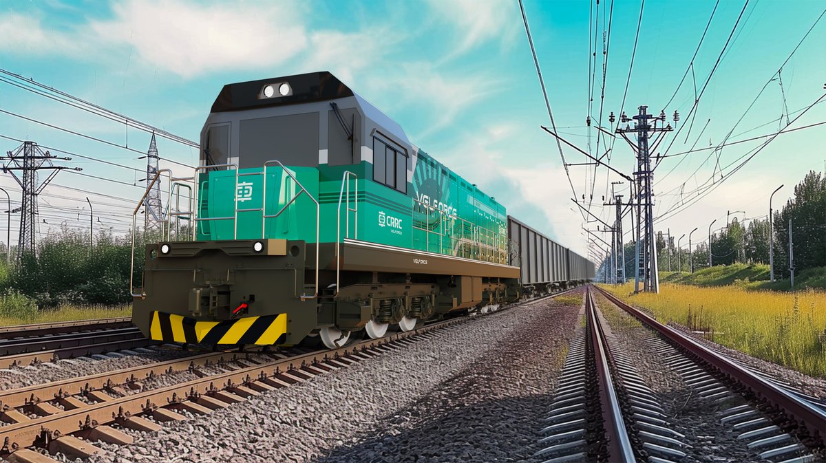 CRRC_global's tweet photo. 🚂Modular design. More power choices. CRRC’s VELFORCE new-energy locomotive platform offers battery, hydrogen fuel cell and diesel-battery hybrid configurations to meet different railway operating needs.
⚡On display at InnoTrans 2026, the VELFORCE 2,000 kW Hydrogen Fuel Cell Hybrid Locomotive combines hydrogen fuel cells with power batteries for zero-emission operation at the point of use. Its fuel cell system with a dual-stack parallel configuration delivers 400 kW, with hydrogen refuelling completed in just 15–20 minutes to support sustained operations.🔋
Visit CRRC’s outdoor display and take a closer look before the exhibition closes today!

#CRRC #VELFORCE #InnoTrans2026 #Hydrogenpower #locomotive