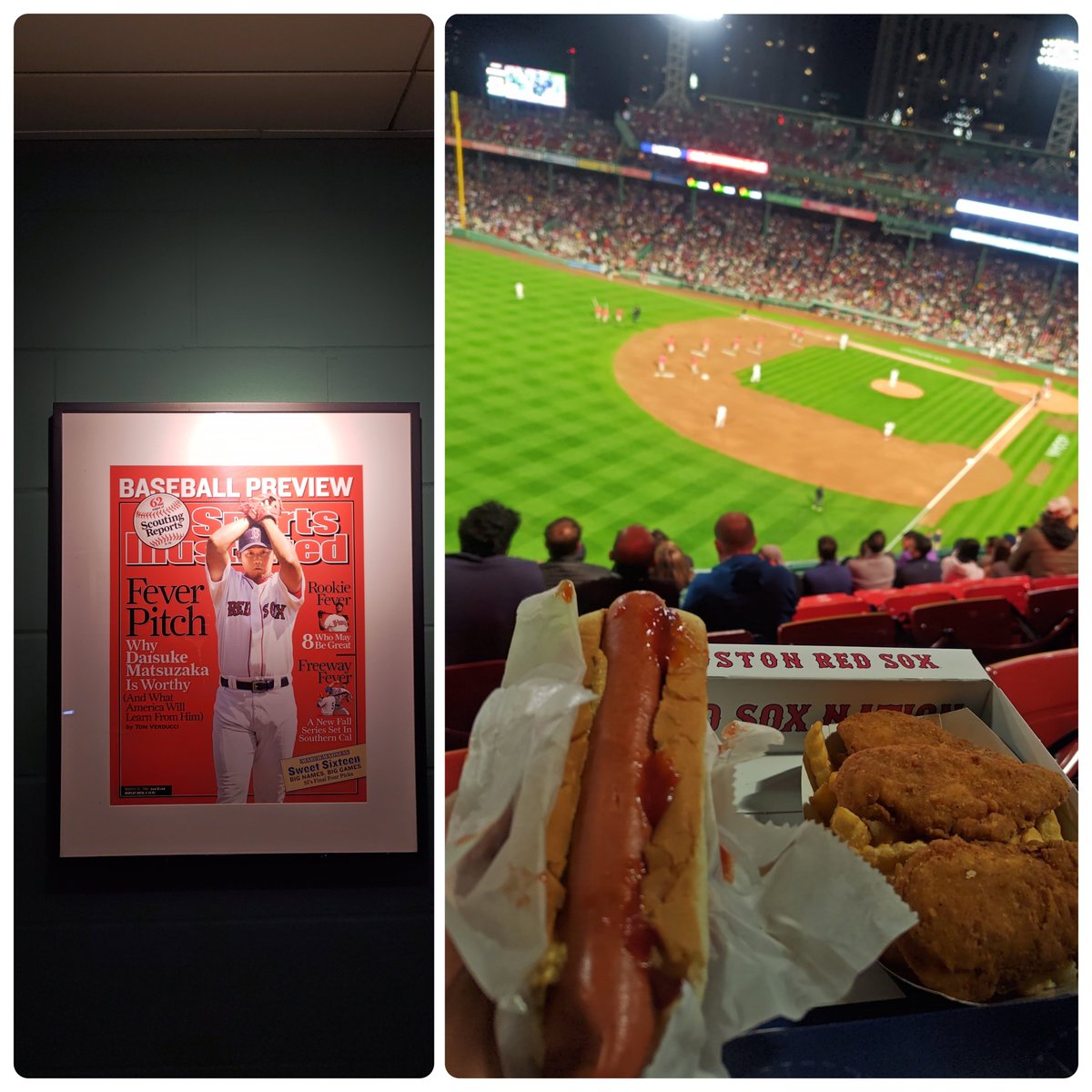 atakamon's tweet photo. 🇺🇸⚾️初めてのFenway Park観戦。
寒すぎる😭
缶ビールがいつまでもキンキンに冷えたままで持つ手が震える🥶
🌭フェンウェイドッグは柔らかパンが旨い👍(すぐ冷めるw)
#BostonRedSox #FenwayPark https://t.co/giuSnmr5VP