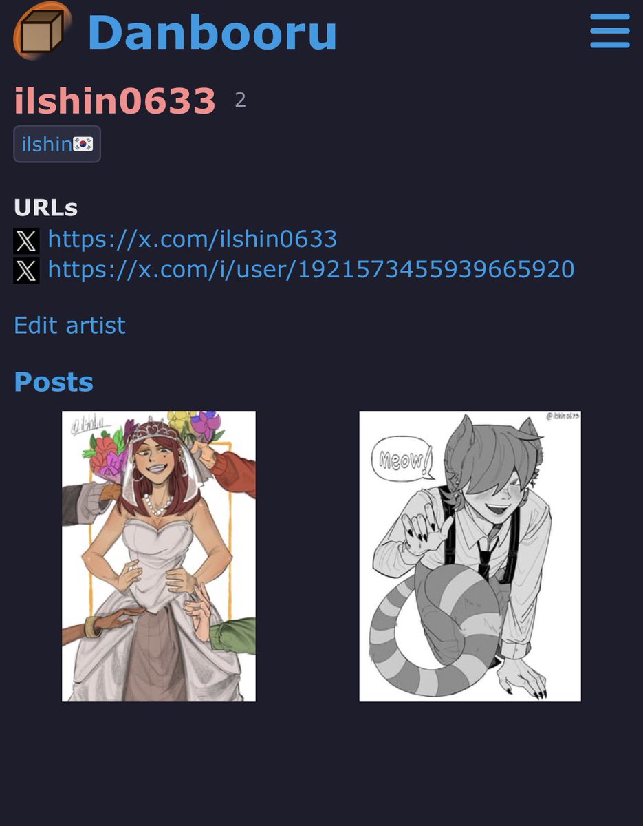 ilshin0633's tweet photo. Okay, there’s a wiki like site called Danbooru that reposts artists artwork without permission creates tags under the artists names and then allows AI models to generate images in an artist’s style by entering that artist’s tag https://t.co/SKBuXm5d88