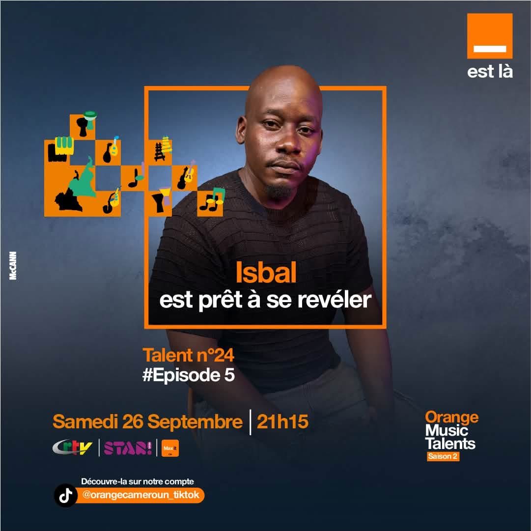 Orange_Cameroun's tweet photo. L’Épisode 5 arrive, et la pression monte d’un cran ! 🔥🎶

Isbal, Grace, Prince Meilleur et Beigings sont prêts à tout donner pour décrocher la validation du jury ! 🇨🇲

📺 Rendez-vous samedi 26 sept. dès 21h15 sur CRTV, Starnews &amp; Max It.

#OrangeMusicTalents #OMTsaison2 https://t.co/hOe2shwOSA