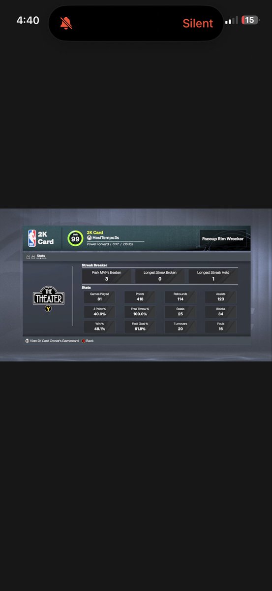 DjSirLD's tweet photo. @Beluba @Ronnie2K @2Ksuport How am I cheating the game with stats like this be honest fam???? Wrongfully banned on 2k for what let’s see some shit frfr! 👀👀👀 https://t.co/gOJsSdfDLW