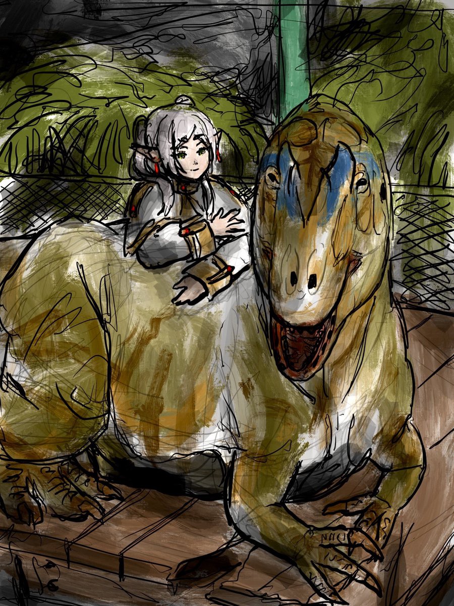 rlatkdwls's tweet photo. Frieren with dinosaurs https://t.co/dzF3gph4oo