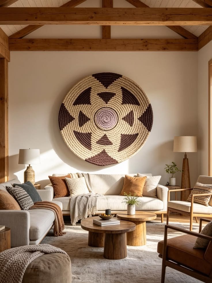Arthetec's tweet photo. This a large round bohemian wall-art piece https://t.co/xp36vzl4cB