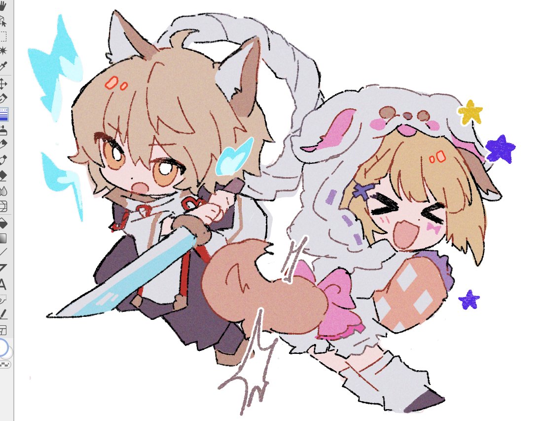 pirorr's tweet photo. 古戦場まわしながら描いてたバサラ兄とヴァジラ🐶 https://t.co/VjM1GOwRYp