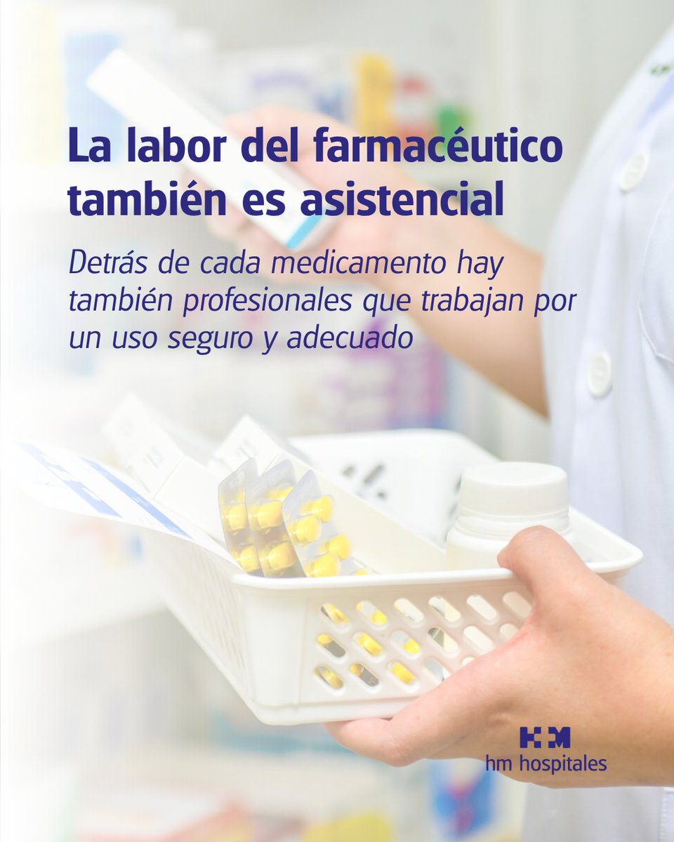 HMStaTrinidad's tweet photo. Detrás de cada medicamento hay un trabajo esencial para garantizar tratamientos seguros y adecuados.

En HM Santísima Trinidad, Farmacia Hospitalaria participa en su selección, preparación, control y dispensación.

#DíaMundialDelFarmacéutico #HMHospitales https://t.co/i0l44M9CjP