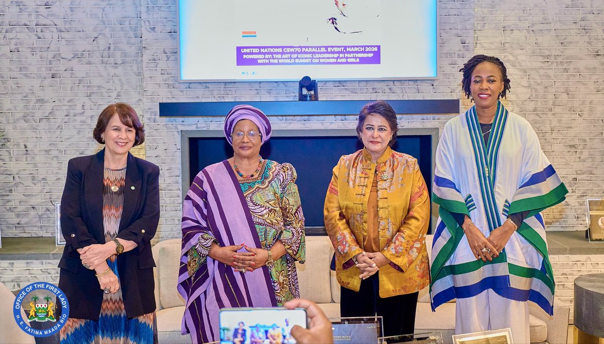 Ladyfatimabio's tweet photo. Honoured Among Icons: A Moment of Gratitude and Reflection

I am deeply honoured and humbled to have been recognised as an Iconic Woman of the Year at the UNGA81 Powerlist Honours in New York.

To receive this recognition during the United Nations General Assembly is a privilege I accept with immense gratitude—not only as First Lady of Sierra Leone, but as a woman committed to using her voice and platform to advance the lives of women and girls, both in Sierra Leone and across Africa.

What makes this moment particularly special is the privilege of being honoured alongside three remarkable women who have served their nations at the highest level: H.E. Dr. Joyce Hilda Banda, former President of the Republic of Malawi; H.E. Dr. Ameenah Gurib-Fakim, former President of the Republic of Mauritius; and H.E. Rosalía Arteaga Serrano, former President of the Republic of Ecuador.

Standing in the company of such distinguished women is a reminder that leadership is not simply about the positions we hold, but about the lives we touch, the doors we open for others, and the legacy we leave behind.

My own journey has always been deeply connected to the voices of women and girls. From Hands Off Our Girls and the fight against child marriage and gender-based violence, to advancing girls’ education, women’s health, empowerment and dignity, I believe that every girl deserves the opportunity to determine the course of her own life.

I dedicate this recognition to the women and girls of Sierra Leone, Africa and beyond whose courage continues to inspire my work.

I remain grateful to everyone who continues to believe in the power of women’s leadership and to those who walk alongside me in this journey.

With gratitude, humility and renewed determination.

FMB