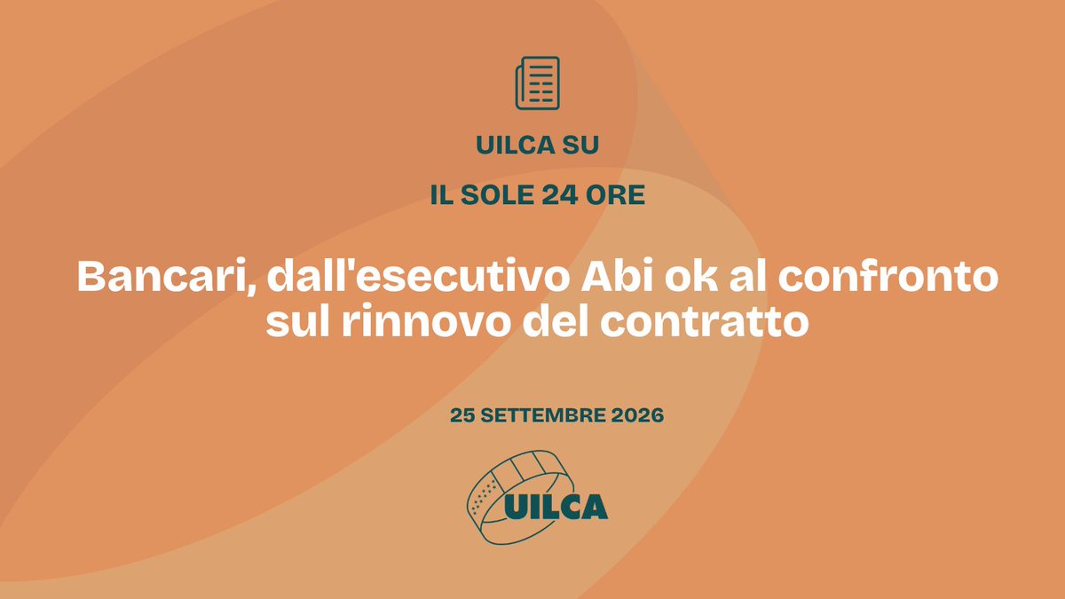 Uilcanetwork's tweet photo. Oggi su @sole24ore, il segr. generale #Uilca Fulvio Furlan sull'incontro in Abi per il rinnovo del #Ccnl: "vogliamo essere protagonisti nella gestione dei cambiamenti e lungimiranti e speriamo ci sia lo stesso senso di responsabilità dalla parte datoriale"
✒️Cristina Casadei https://t.co/UEJ3ELR28K