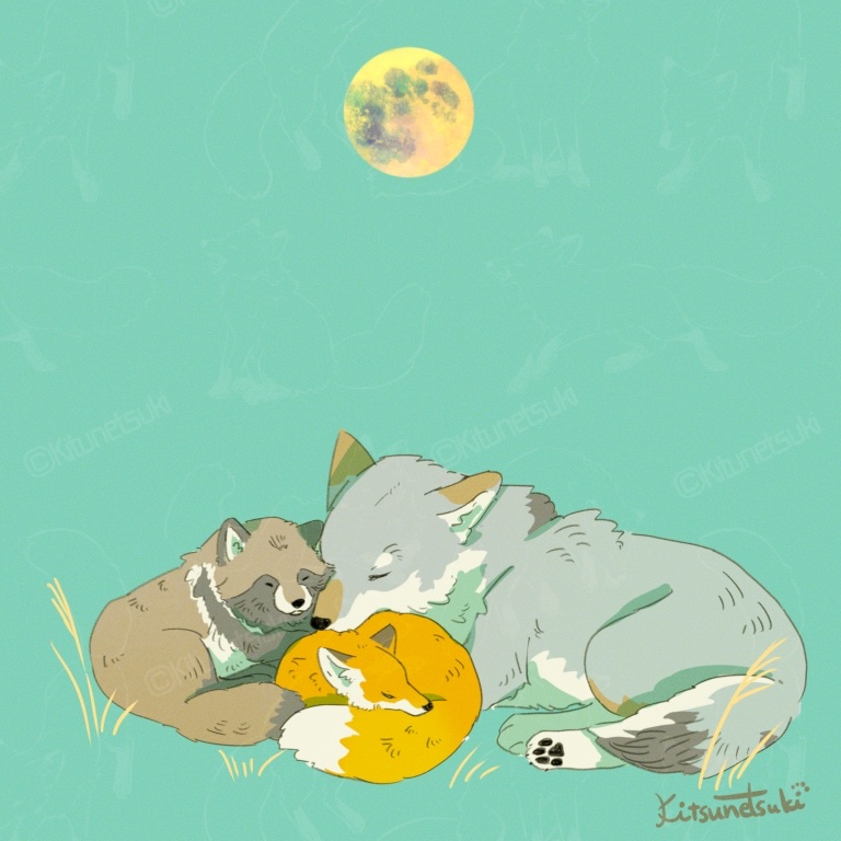 Kitsune_Hyoka's tweet photo. 中秋の名月🌕（過去絵） https://t.co/aVeVjis13G