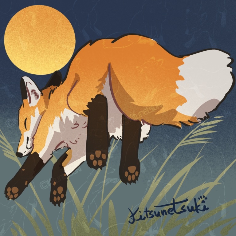 Kitsune_Hyoka's tweet photo. 中秋の名月🌕（過去絵） https://t.co/aVeVjis13G