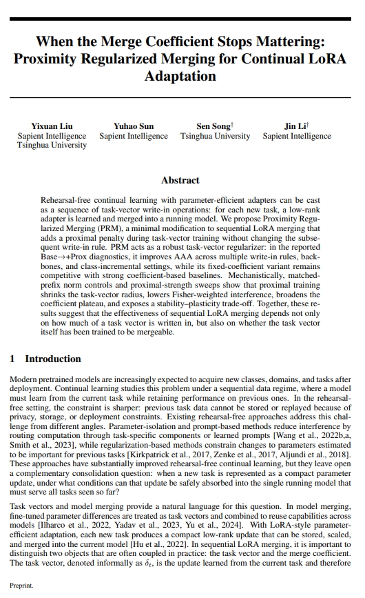 Sapient_Int's tweet photo. We’re happy to share that two papers from Sapient Intelligence have been accepted to NeurIPS 2026! 

The accepted work contributes to a broader research agenda around optimization, adaptation, and efficient learning in complex systems, all of which are key to building increasingly capable and autonomous learning systems.  

See you at NeurIPS 🎉