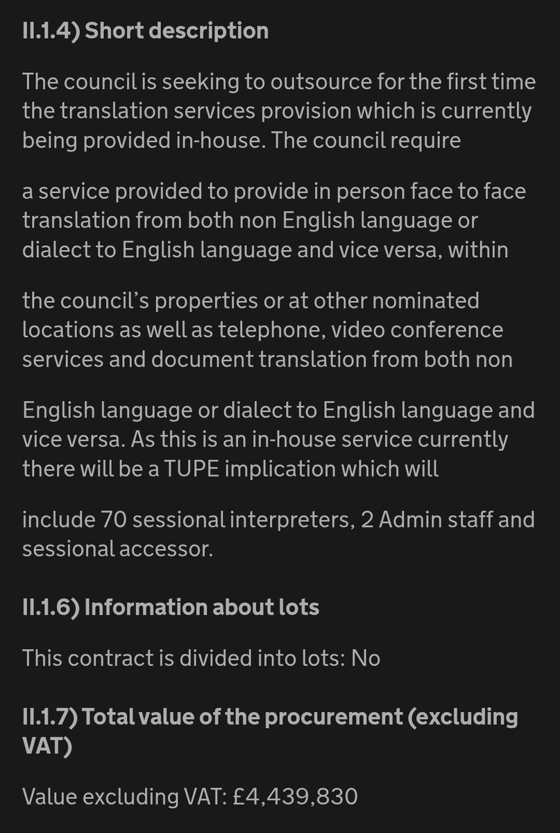 MyDugAlbie's tweet photo. Glasgow spent £350,000 on interpreters in 2023/24.
 By 2025/26 it was £1.03 million. 
And they have signed a contract worth £4.4 million.
Tender GCC006168CPU. https://t.co/3B7x5UVUB1